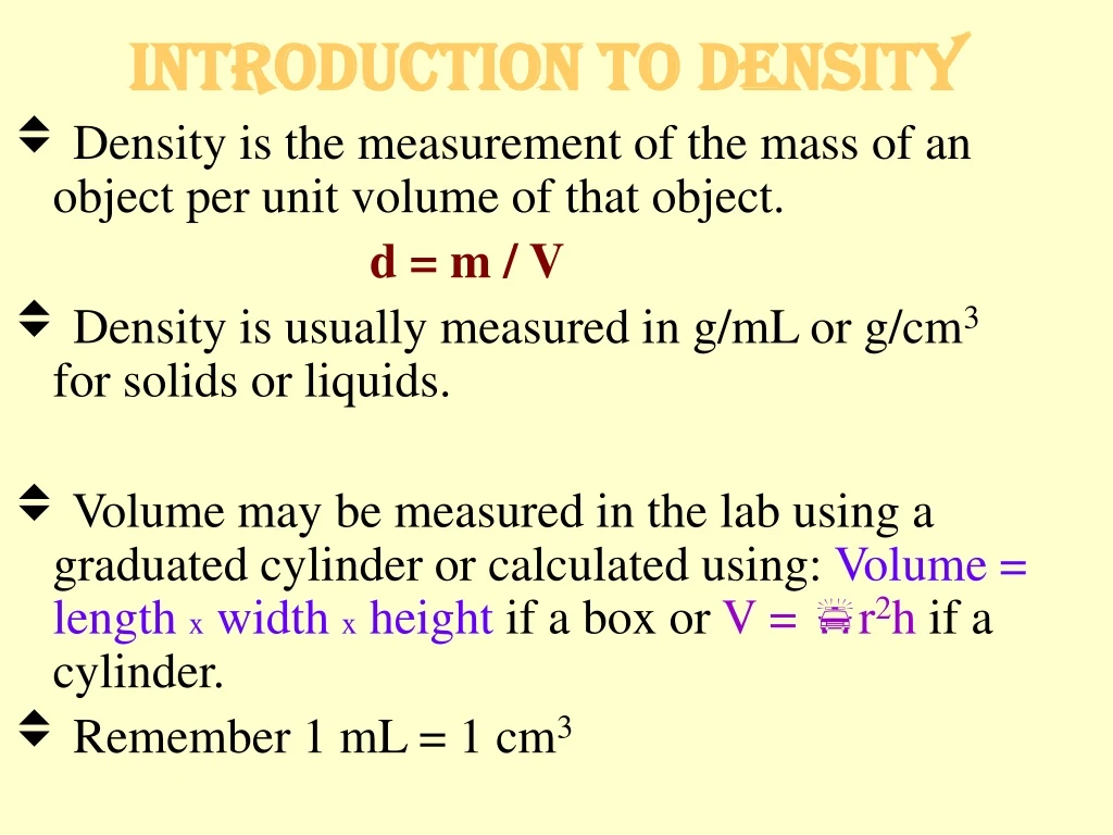 introduction to density