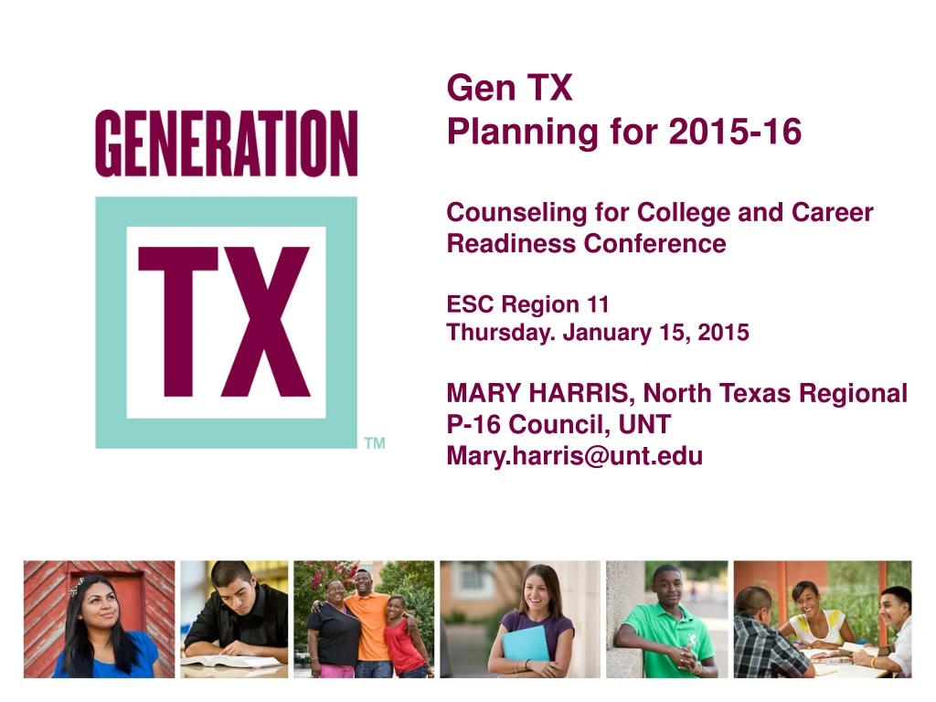 gen tx planning for 2015 16 counseling