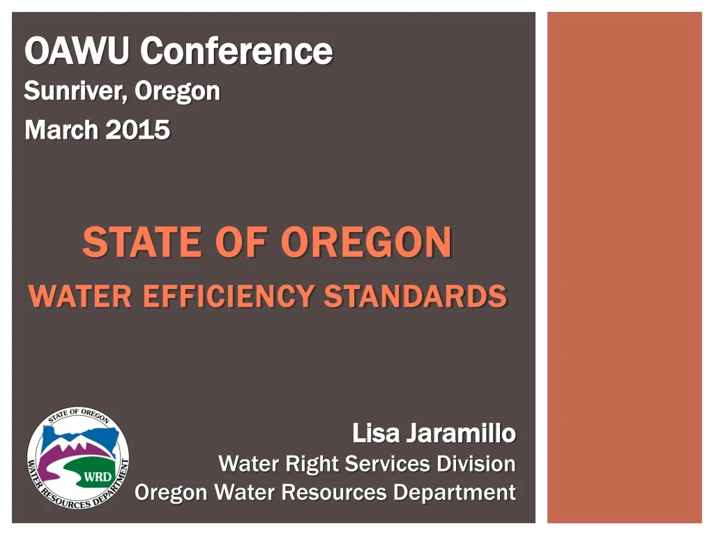 state of oregon water efficiency standards