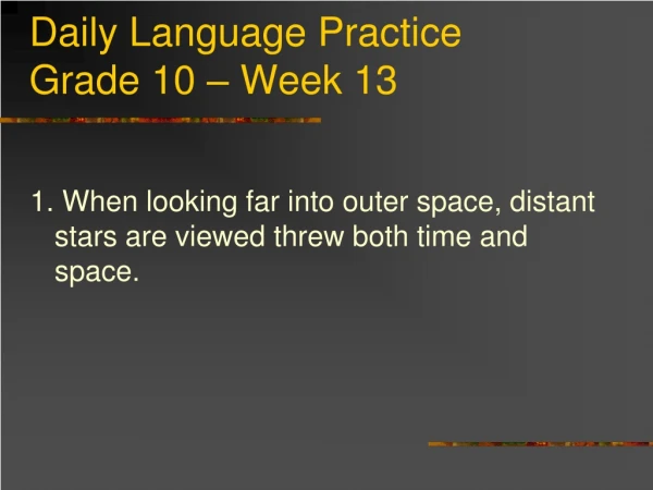 Daily Language Practice Grade 10 – Week 13
