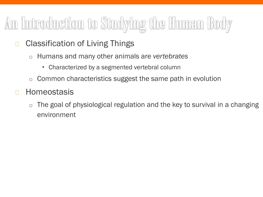 an introduction to studying the human body