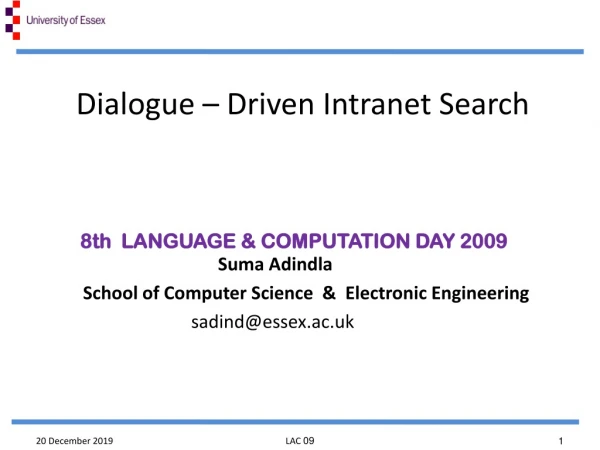 Dialogue – Driven Intranet Search