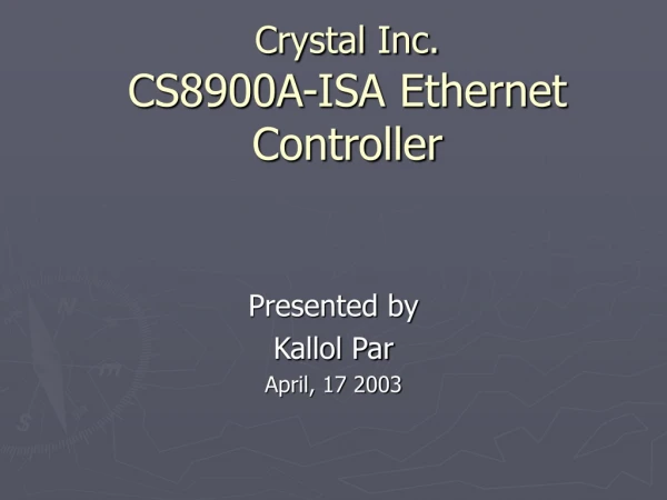 Crystal Inc. CS8900A-ISA Ethernet Controller