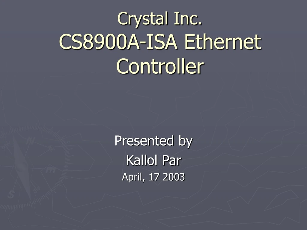 crystal inc cs8900a isa ethernet controller