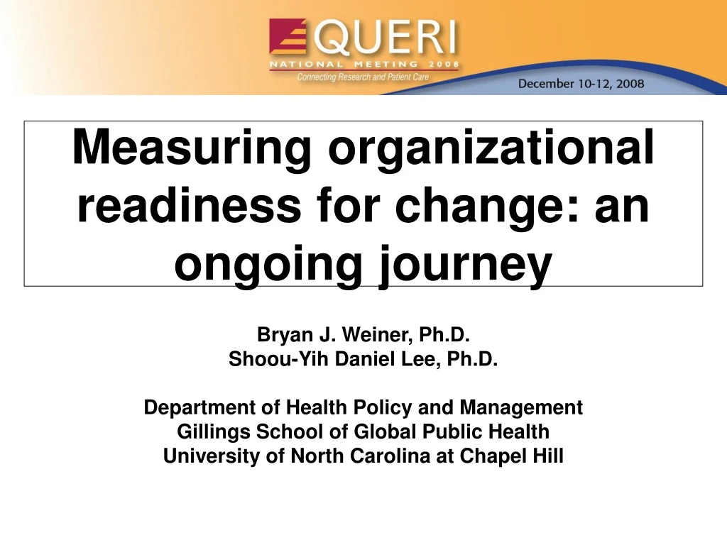 measuring organizational readiness for change an ongoing journey