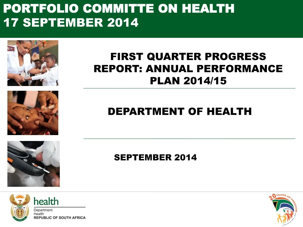 portfolio committe on health 17 september 2014