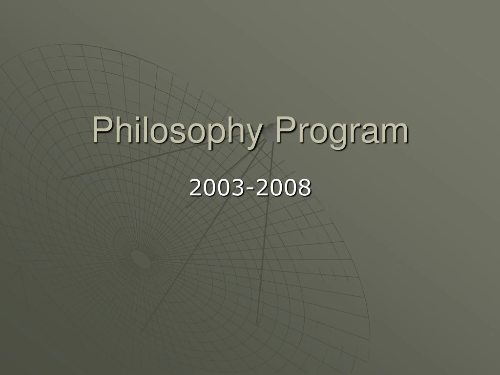 philosophy program