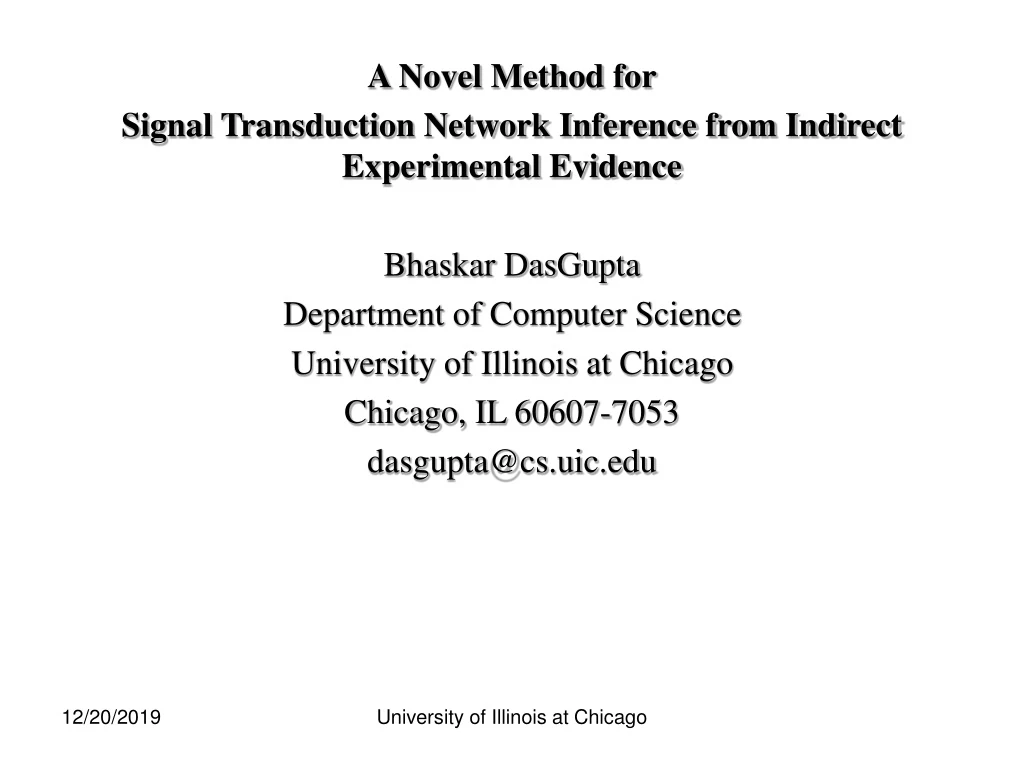 a novel method for signal transduction network