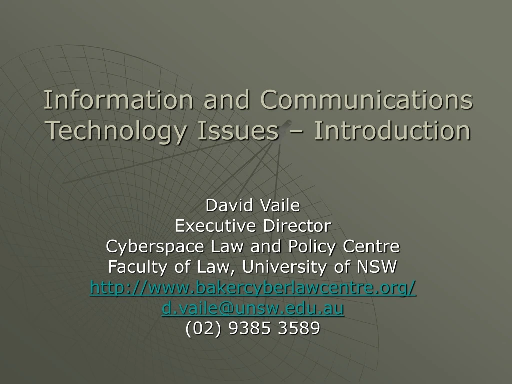 information and communications technology issues introduction