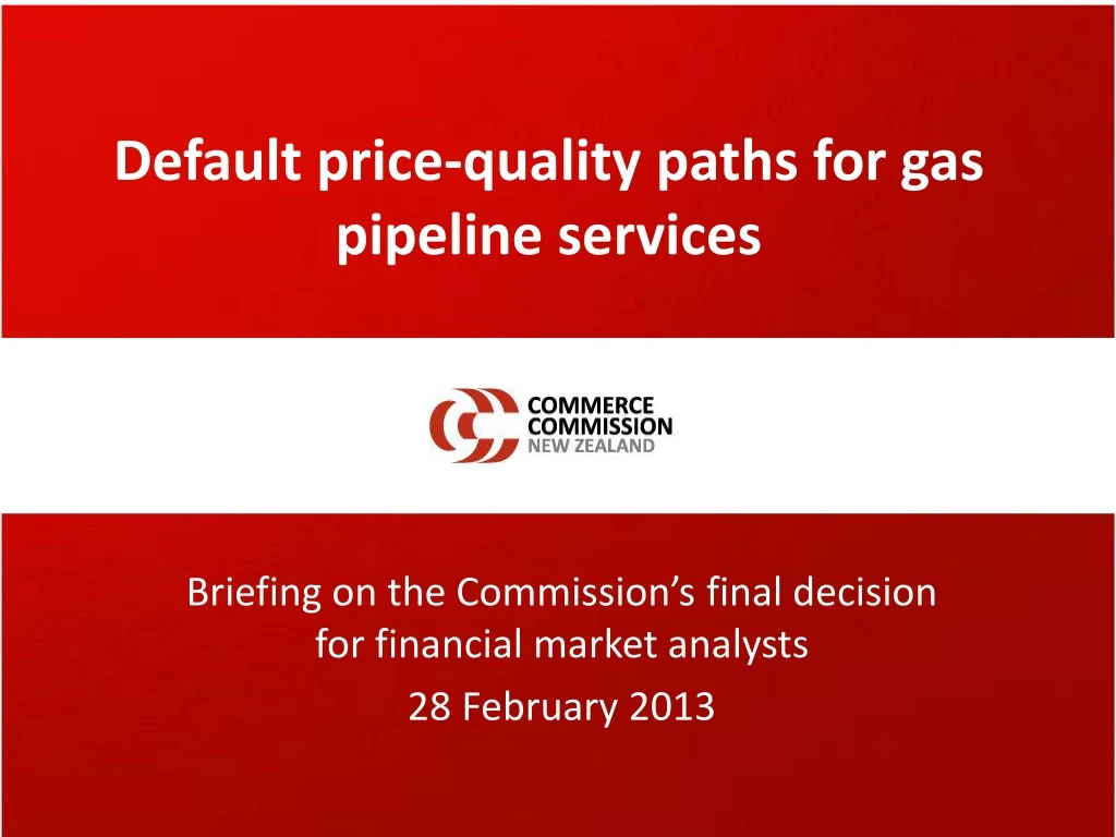 default price quality paths for gas pipeline services