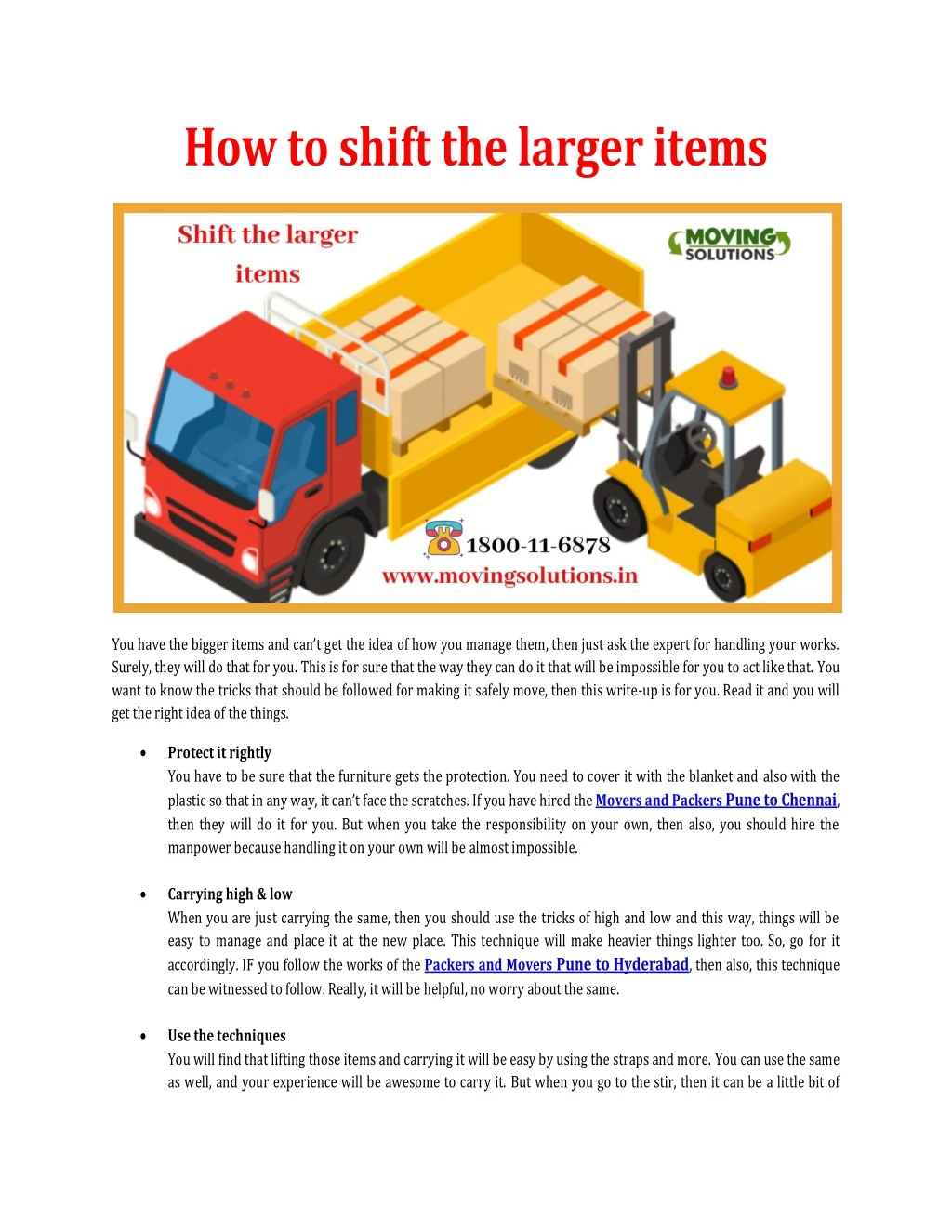 how to shift the larger items