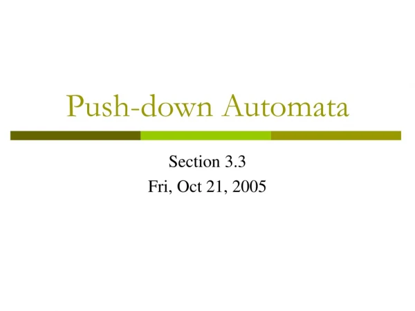 Push-down Automata