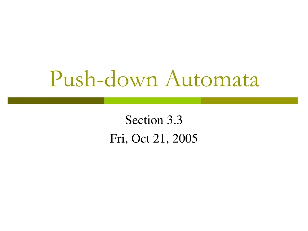 push down automata