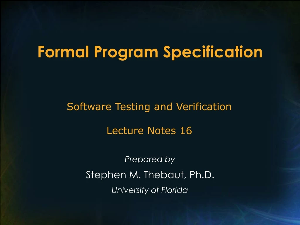 formal program specification