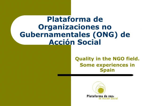 Plataforma de Organizaciones no Gubernamentales (ONG) de Acción Social