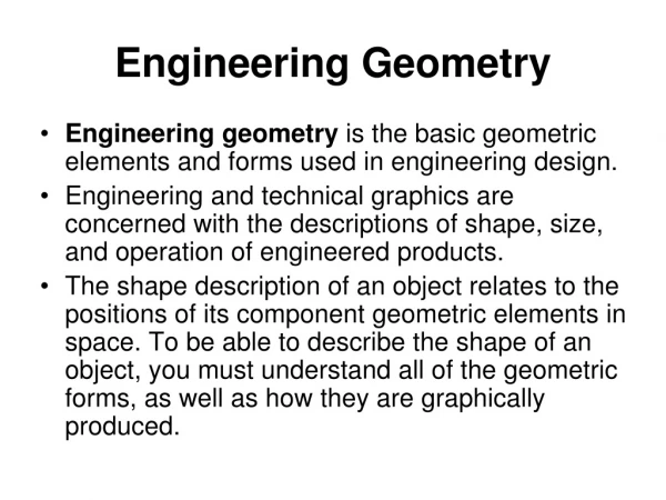 Engineering Geometry