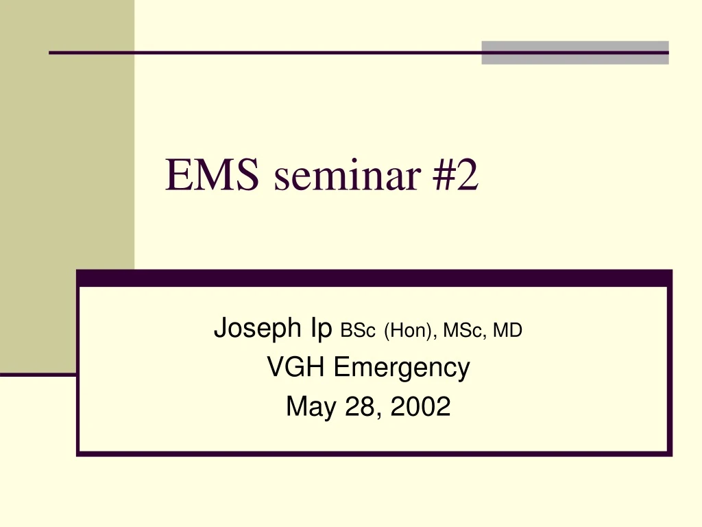 ems seminar 2