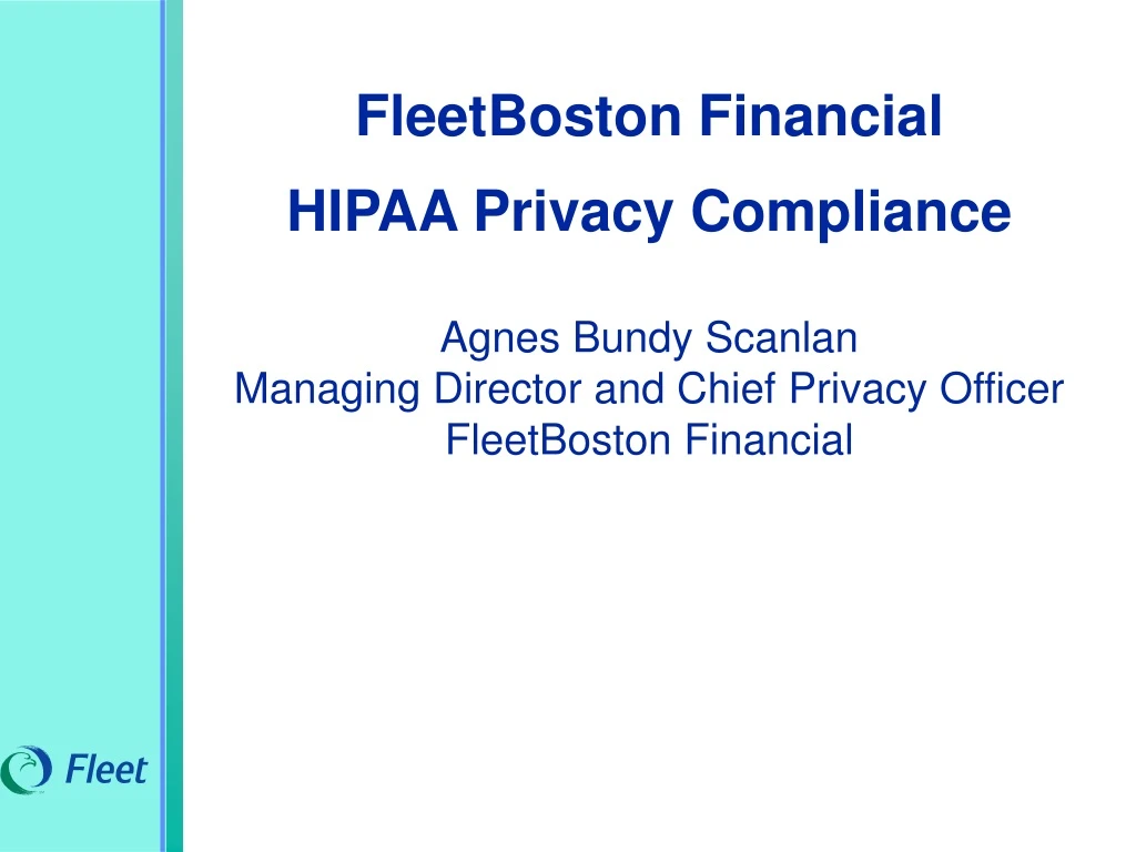 fleetboston financial hipaa privacy compliance