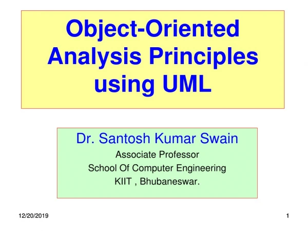 Object-Oriented Analysis Principles using UML