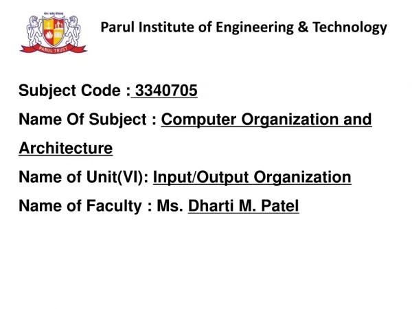 Parul Institute of Engineering &amp; Technology