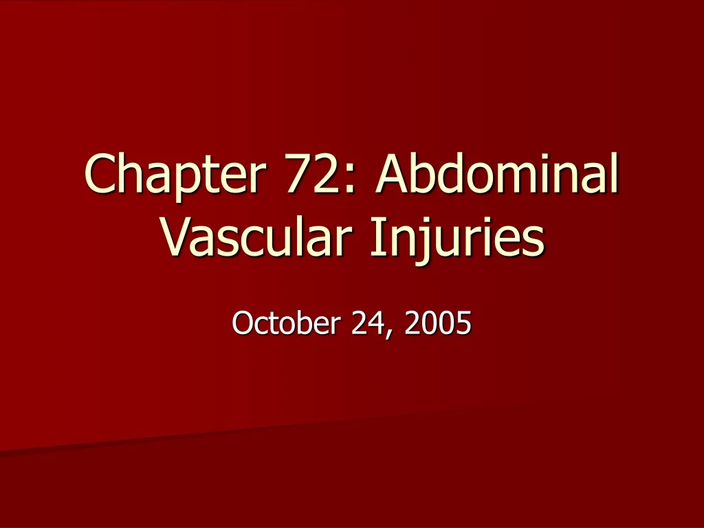 chapter 72 abdominal vascular injuries