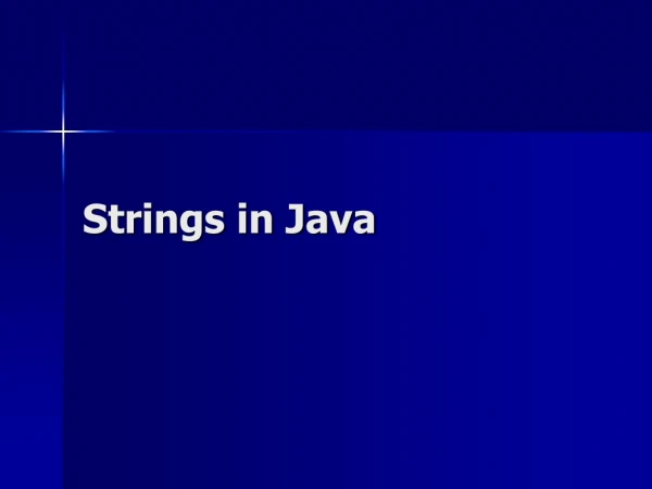 Strings in Java