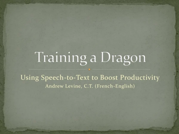 Training a Dragon
