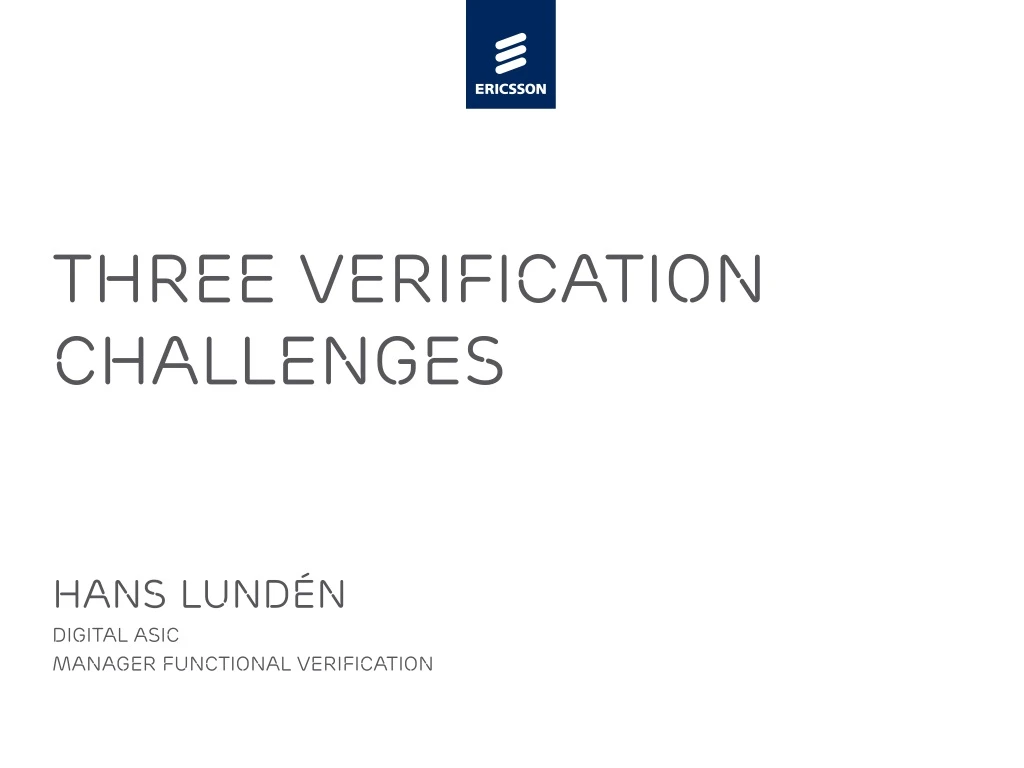 three verification challenges