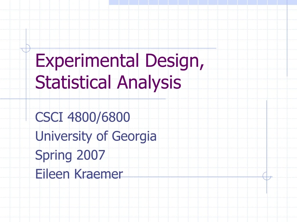 experimental design statistical analysis