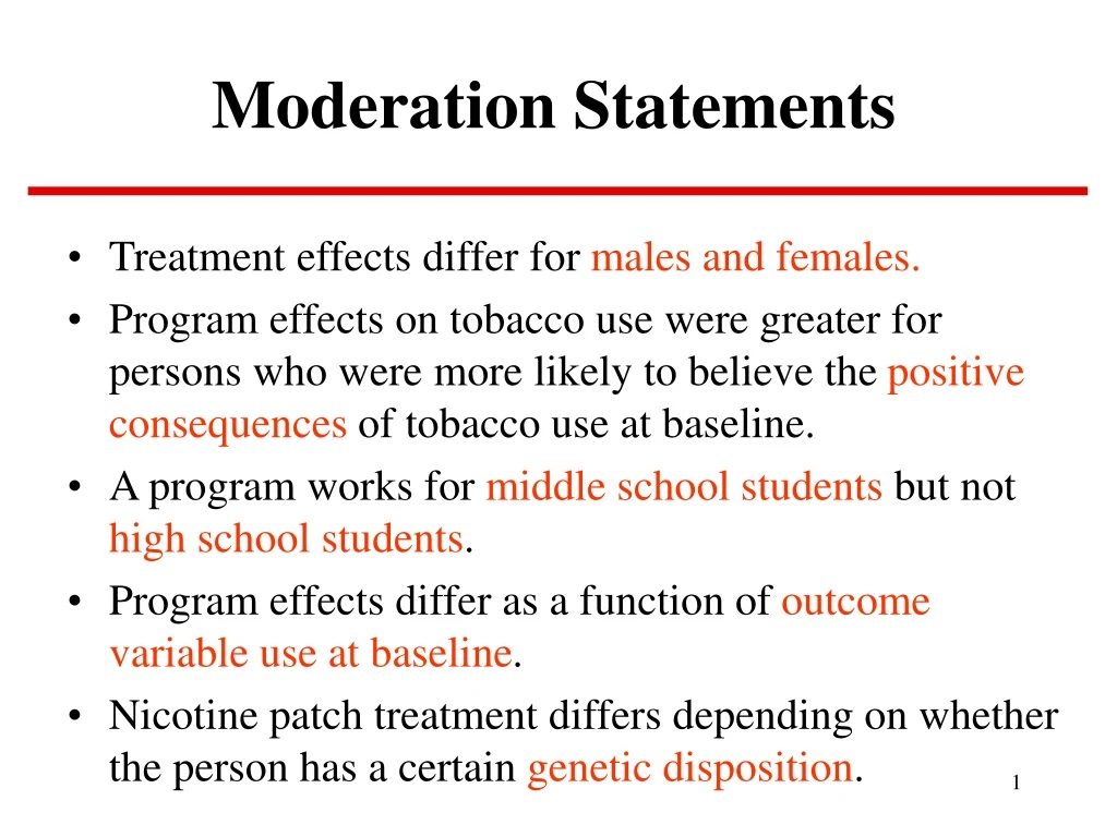 moderation statements