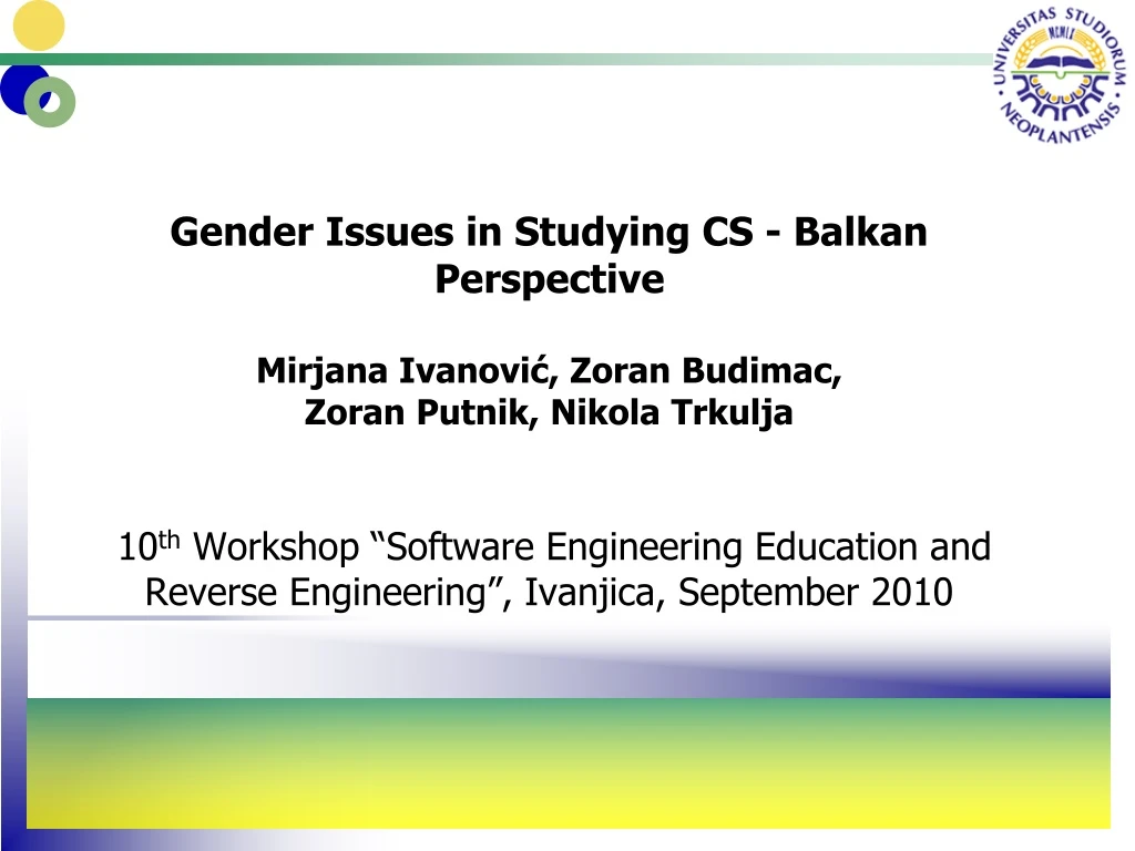 gender issues in studying cs balkan perspective