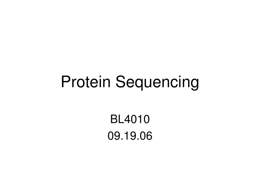 protein sequencing