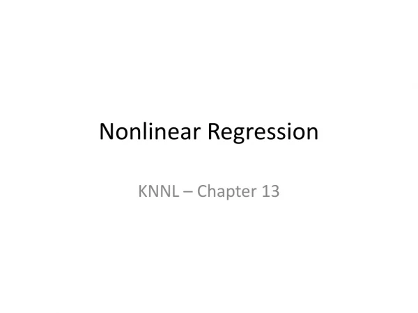 Nonlinear Regression