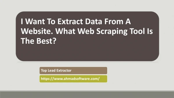 i want to extract data from a website what