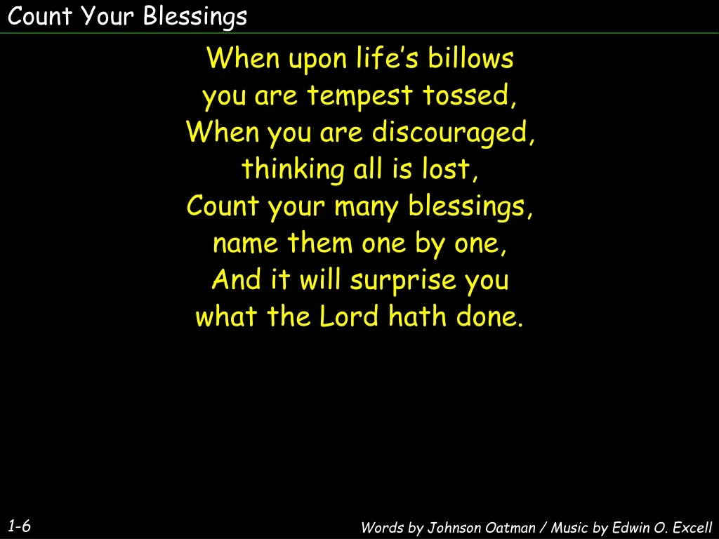 count your blessings