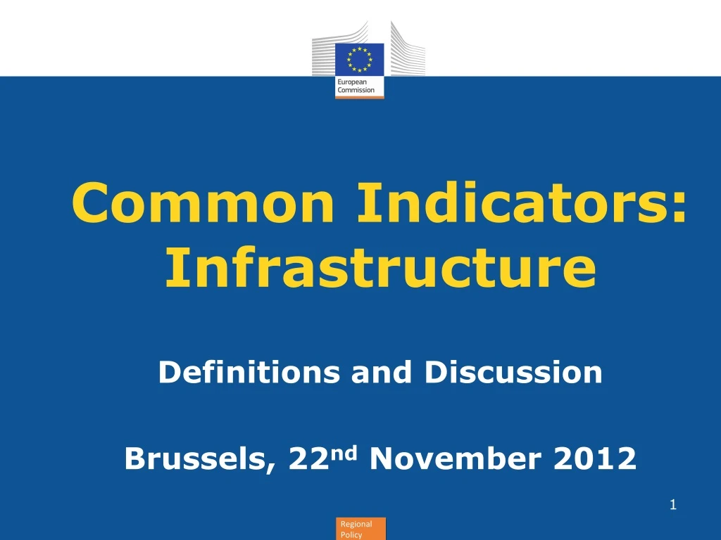 common indicators infrastructure