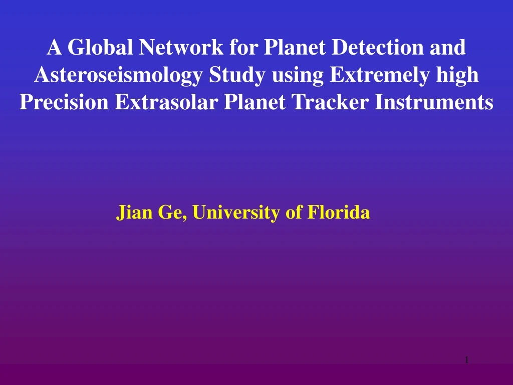 a global network for planet detection