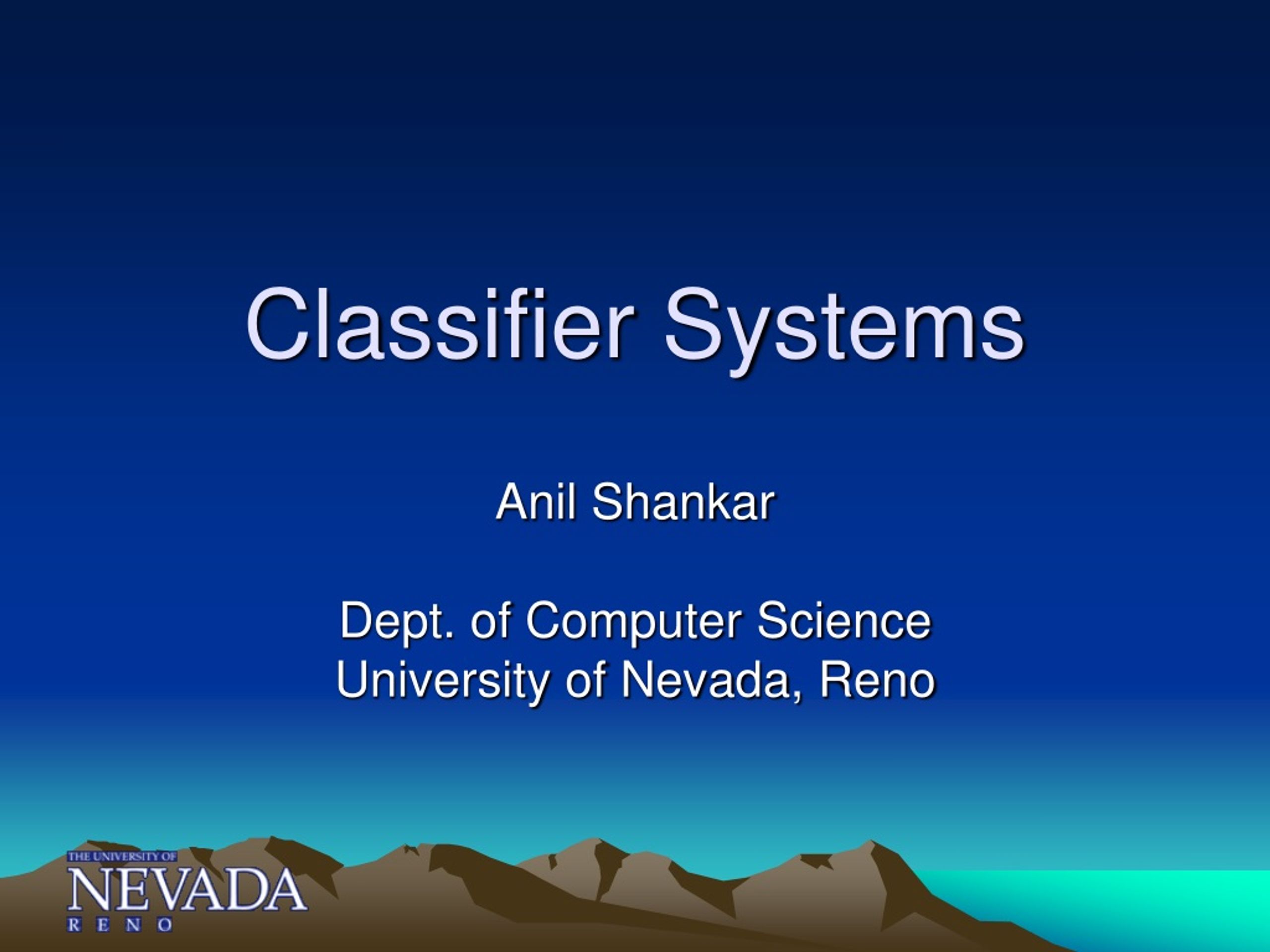 Anil Shankar Classifier Systems: Enhancing Machine Learning with Rule-Based Algorithms - slide 1