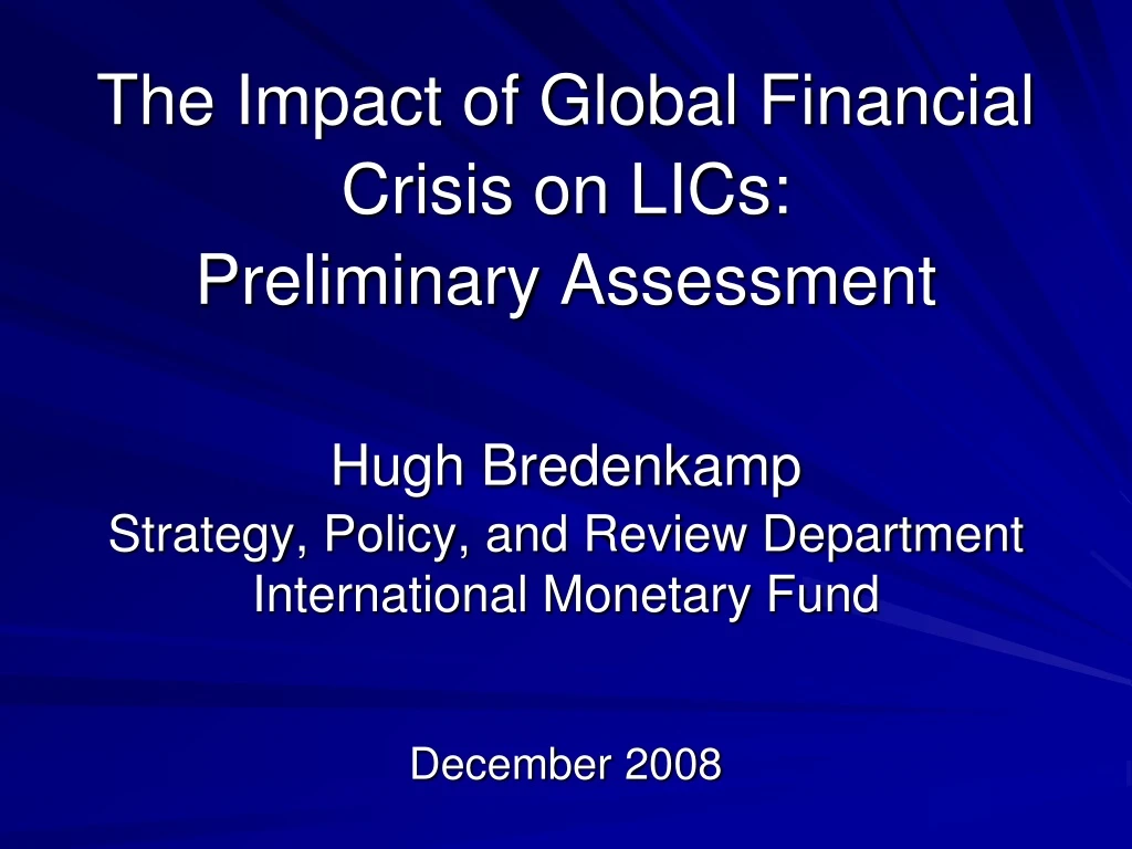 the impact of global financial crisis on lics