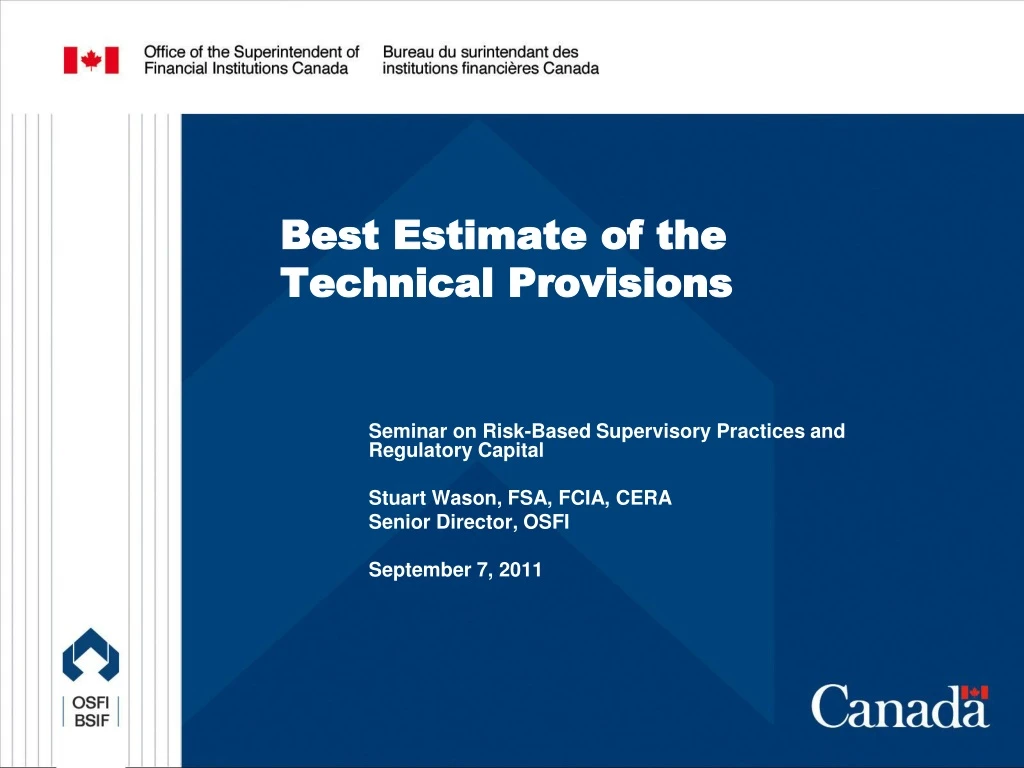 best estimate of the technical provisions