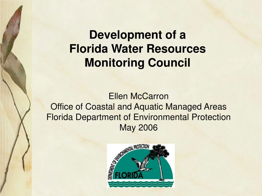 development of a florida water resources
