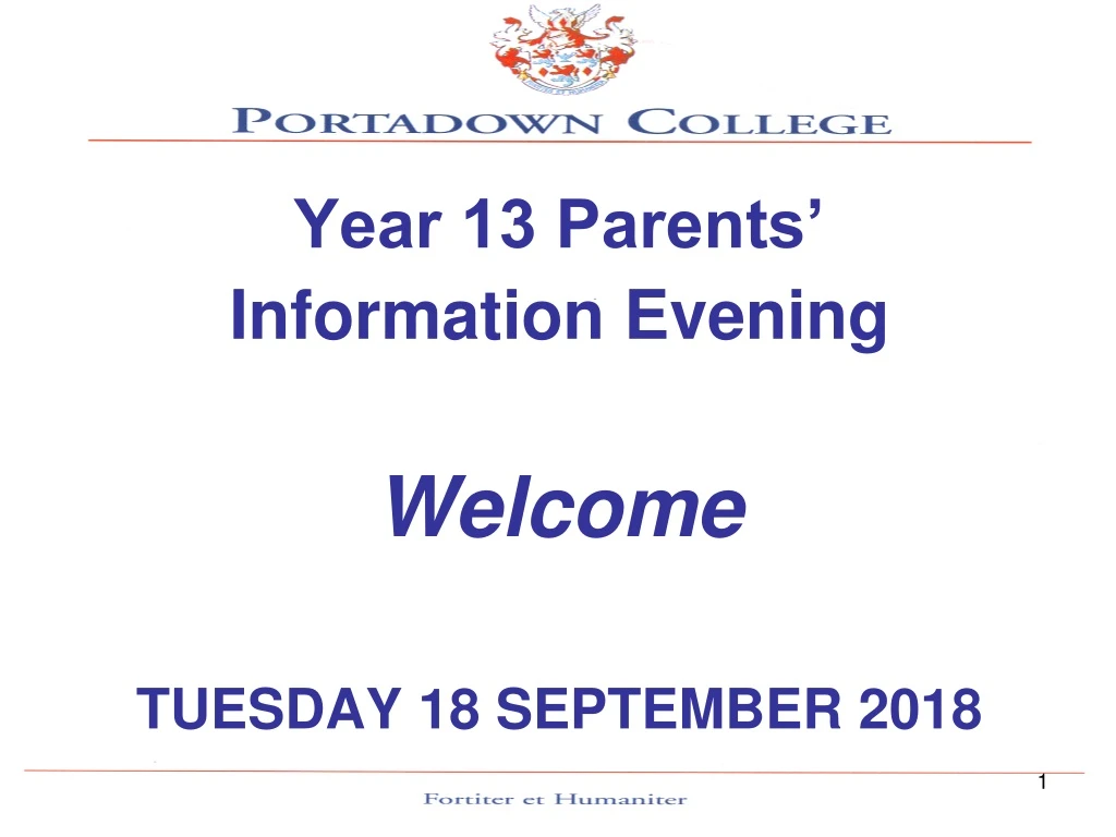 year 13 parents information evening welcome