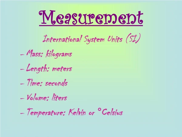 Measurement