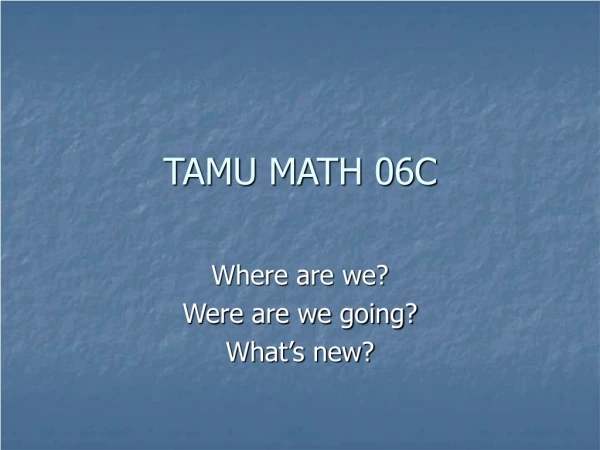 TAMU MATH 06C