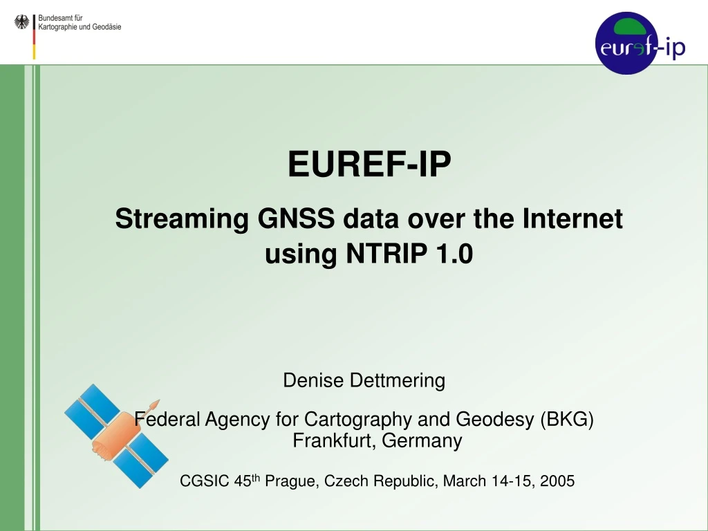 euref ip streaming gnss data over the internet