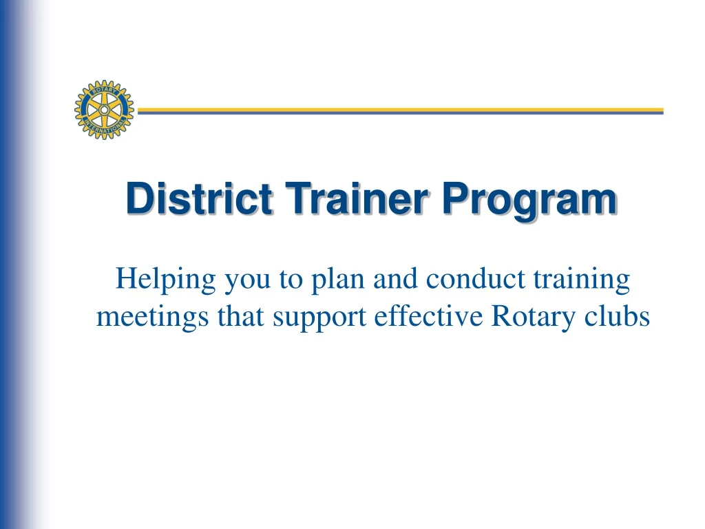 district trainer program