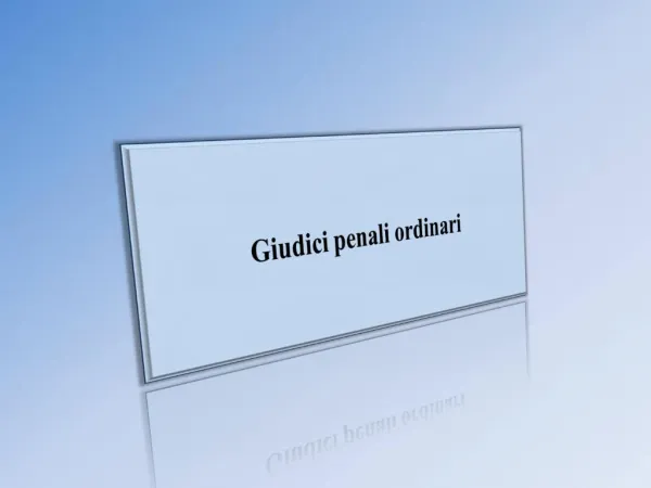 Giudici penali ordinari