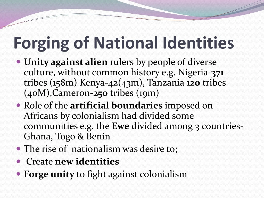 forging of national identities