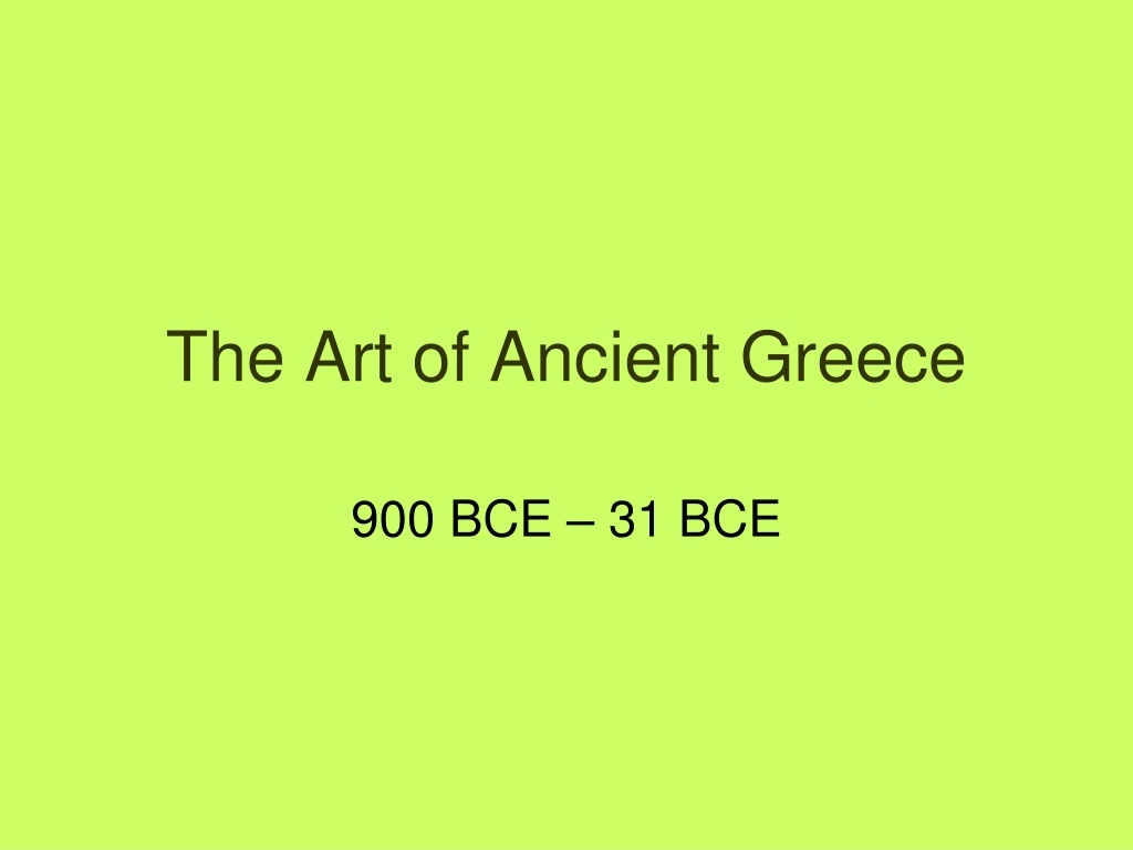 the art of ancient greece
