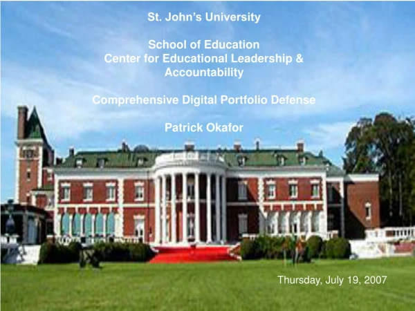 St. John’s University School of Education Center for Educational Leadership &amp; Accountability